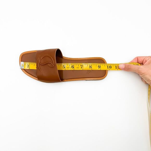 Christian Louboutin CL Monogram Leather Sandals Slides EU 37.5, 7.5 - Picture 13 of 13